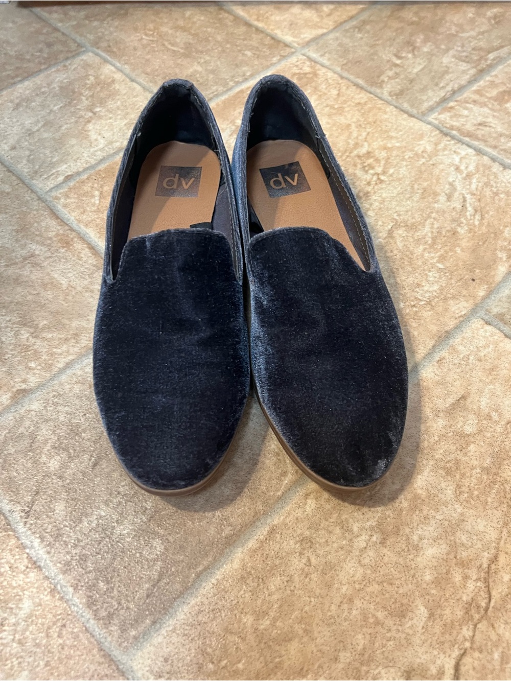 DV by Dolce Vita Black Velvet Women's Slip-On Loafers